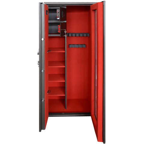 Griffon GD 700 T E GLASS karastatud klaasiga relvakapp vintpüssidele, püstolitele ja laskemoonale